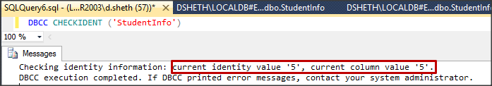 DBCC CHECKIDENT-2