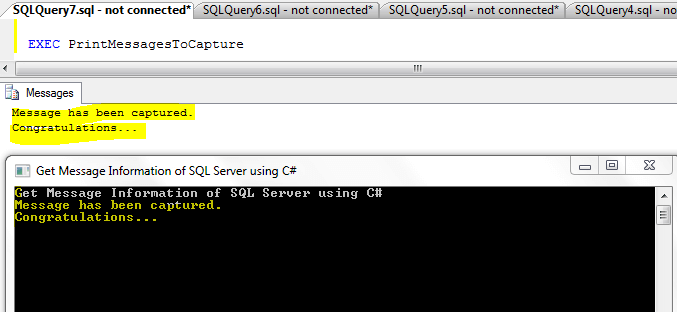 GetMessageInfoOfSQLServerInCsharp