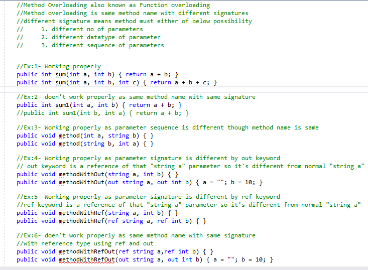 method overloading in c#