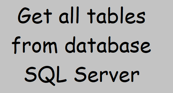 Get all tables from database - SQL Server - Image